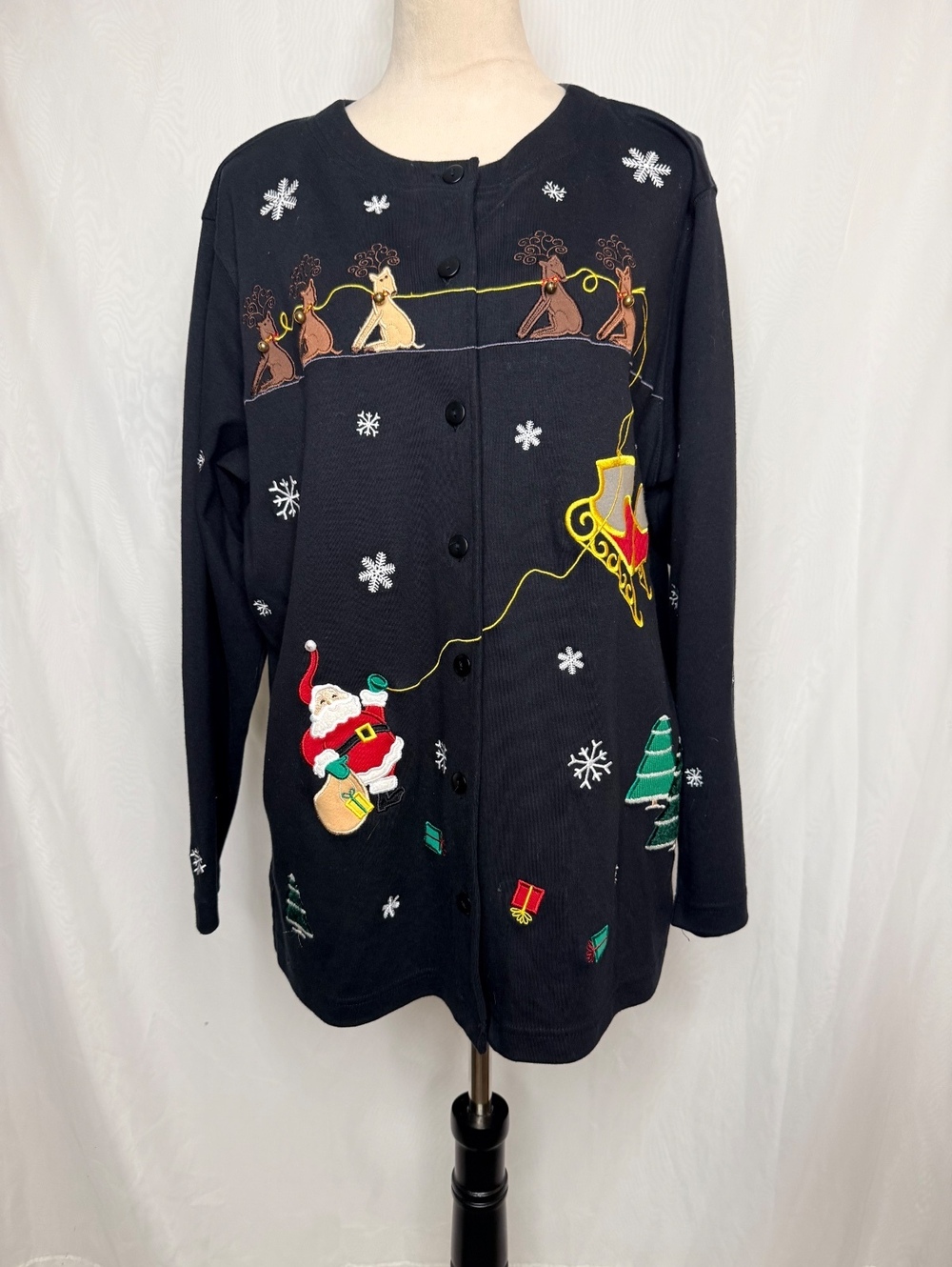 Y2K Vintage Bechamel Christmas Reindeer Shacket